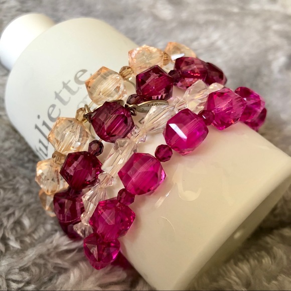 Four Tarina Tarantino Lucite Stretch Bracelets
